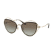 Coach L1037 HC7086 Sunglasses 90058E-60 - Light Gold Frame, Grey Green Abstract Tort Lenses