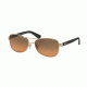 Coach L129 HC7054 Sunglasses 922395-56 - Light Gold / Black Frame, Grey Orange Gradient Lenses