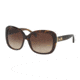 Coach L559 HC8158F Sunglasses 539413-58 - Dark Tort/Dark Tort Gold Sig C Frame, Smoke Gradient Lenses