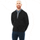 Cobmex Crew Neck Long Sleeve Zip Front Cardigan With Pockets - Ribbed Waistband And Cuffs, Black - 4010BK3X