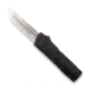 CobraTec Knives Lightweight OTF Automatic Folding Knives, 3.25in, D2 Steel, Tanto Non-Serrated, Black Handle, BCTLWTNS