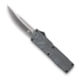 CobraTec Knives Lightweight OTF Automatic Folding Knives, 3.25in, D2 Steel, Drop Non-Serrated, Grey Handle, GYCTLWDNS