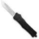 CobraTec Knives Large CTK-1 OTF Automatic Folding Knife, 3.75in, D2 Steel, Tanto Blade, Partially Serrated, Aluminum Alloy, Black Handle, LBCTK-1LTS