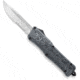 CobraTec Knives Large CTK-1 OTF Automatic Folding Knife, 3.75 in, D2 Steel, Partially Serrated, Drop Point Blade, Aluminum Alloy, Carbon Fiber Handle, LCFCTK-1LDS