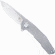 CobraTec Barracuda Titanium Button Lock Assisted Opening Folding Knife, M390, Silver, 1410097