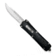 CobraTec Knives King Cobra Automatic Folding Knife, 4 in, D2 Steel Blade, Drop Point Plain Blade, Black Anodized Aluminum w/Carbon Fiber Inlay Handle, BLKKCDNS