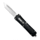CobraTec Knives King Cobra Automatic Folding Knife, 4 in, D2 Steel Blade, Tanto Plain Blade, Black Anodized Aluminum w/Carbon Fiber Inlay Handle, BLKKCTNS