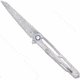 CobraTec Knives Ghost Frame Lock Damascus Wharncliffe Folding Knife, 3.875 in Blade, Damascus, CTGSTDAMWNS