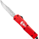 CobraTec Knives FS-3 Large OTF Automatic Folding Knife, 3.5in, D2 Steel, Drop Not Serrated Blade, Punisher Red Handle, LRPUNFS3DNS