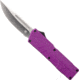 CobraTec Knives Lightweight OTF Automatic Folding Knives, 3.25in, D2 Steel, Drop Not Serrated, Purple Handle, PURCTLWDNS