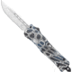 CobraTec Knives CTK-1 Medium OTF Automatic Folding Knife, 3in, D2 Steel, Drop Not Serrated, Cerakote Blue Cobra Skin, MBCSCTK1MDNS