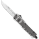 CobraTec Knives CTK-1 Medium OTF Automatic Folding Knife, 3in, D2 Steel, Drop Not Serrated, Arctic White w/ Graphite Black, MAWGBCTK1MDNS