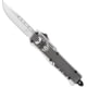 CobraTec Knives CTK-1 Medium OTF Automatic Folding Knife, 3in, D2 Steel, Drop Not Serrated, Arctic White w/ Graphite Black, MAWGBCTK1MDNS