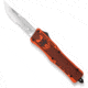CobraTec Knives CTK-1 Medium OTF Knife, 3in, D2 Steel, Drop Serrated Blade, Cerakote Aluminum, Orange w/Graphite Black Handle, MHOGBCTK1MDS