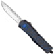 CobraTec Knives Medium FS-3 Fractured Automatic Folding Knife, 3in, D2, Drop Point, Aluminum Black/Blue Handle, MFRTBLKBLUDNS