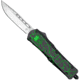 CobraTec Knives Medium FS-3 Fractured Automatic Folding Knife, 3in, D2, Drop Point, Aluminum Black/Green Handle, MRFTBLKGRNDNS