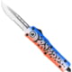 CobraTec Knives FS-3 Medium OTF Automatic Folding Knives, 3in, D2 Steel, Drop Serrated Blade, Cerakote/Lure Blue Handle, MFLBLUFS-3DS