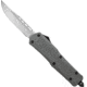 CobraTec Knives FS-3 Medium OTF Automatic Folding Knives, 3in, D2 Steel, Drop Non-Serrated Blade, Grey Handle, MGYFS-3DNS