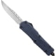 CobraTec Knives FS-3 Medium OTF Automatic Folding Knives, 3in, D2 Steel, Drop Non-Serrated Blade, Nypd Blue Handle, MNYFS-3DNS
