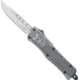 CobraTec Knives CTK-1 Small OTF Automatic Folding Knives, 2.75in, D2 Steel, Drop Not Serrated, Tungsten w/ Graphite Black Handle, STGBCTK1SDNS