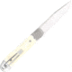 CobraTec Knives Trapper Hidden Release Folding Knive, 3.125in, Satin D2, White Handle, CTTHRWT