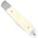 CobraTec Knives Trapper Hidden Release Folding Knive, 3.125in, Satin D2, White Handle, CTTHRWT