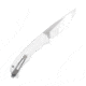 CobraTec Knives Cyclone Hidden Release OTF Automatic Folding Knife, 3in, Plain Satin D2 Steel, Drop Point Blade, 4 in Aluminum, White Handle, CTCLNHRSIL