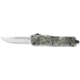 CobraTec Knives CTK-1 American Flag Medium 3&quot; OTF Drop Point Plain D2 Steel Blade, 5&quot; Woodland Camo Aluminum Alloy Handle, MWDCTK1MDNS