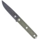 CobraTec Knives Outdoor Warrior Fixed Blade Knife, 4.5in, D2 Stonewashed Steel Blade, Drop Point Plain Blade, G-10, OD Green, CTOWODGDNS