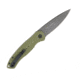 CobraTec Knives Diablo Side Button Auto Folding Knive, 3.5in, D2 Stonewash Steel, Drop Blade, Od Green, ODGDIABLOAUTO