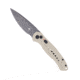 CobraTec Knives Diablo Side Button Auto Folding Knive, 3.5in, D2 Stonewash Steel, Drop Blade, Tan, TANDIABLOAUTO