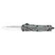 CobraTec Knives FS-3 Medium 3&quot; OTF Drop Point Plain D2 Steel Blade, 4.50&quot; Woodland Camo Aluminum Alloy Handle, MWDFS3DNS