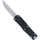CobraTec Knives Medium FS-X Gen III OTF Knife, 3in, D2 Steel Stonewash Drop Point Plain Blade, Black Aluminum Handle, MBLKFSXGEN3DNS