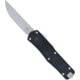CobraTec Knives Medium FS-X Gen III OTF Knife, 3in, D2 Steel Stonewash Drop Point Plain Blade, Black Aluminum Handle, MBLKFSXGEN3DNS