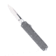 CobraTec Knives Large Enforcer OTF Knife, 3.25in, M390 Steel, Steel, Drop Non-Serrated, Grey Handle, CTEGRYM390DNS