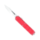 CobraTec Knives Large Enforcer OTF Knife, 3.25in, M390 Steel, Drop Non-Serrated, Red Handle, CTERDM390DNS