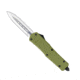 CobraTec Knives FS-3 Large OTF Automatic Folding Knife, 3.5in, D2 Steel, Dagger Non-Serrated Blade, Od Green Handle, LODFS-3DAGNS