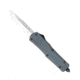 CobraTec Knives FS-3 Large OTF Automatic Folding Knife, 3.5in, D2 Steel, Drop Non-Serrated Blade, Grey Handle, LGYFS-3DNS