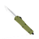 CobraTec Knives FS-3 Large OTF Automatic Folding Knife, 3.5in, D2 Steel, Drop Non-Serrated Blade, Od Green Handle, LODFS-3DNS