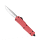 CobraTec Knives FS-3 Large OTF Automatic Folding Knife, 3.5in, D2 Steel, Drop Serrated Blade, Red Handle, LRFS-3DS