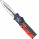 CobraTec Knives Lightweight OTF Automatic Folding Knives, 3.25in, D2 Steel, Dagger Plain, Texas Cerakote Aluminum Handle, TXCTLWDAGNS