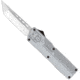 CobraTec Knives Lightweight OTF Automatic Folding Knives, 3.25in, D2 Steel, Tanto Non-Serrated, Grey Handle, GYCTLWTNS