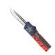 CobraTec Knives Lightweight OTF Automatic Folding Knives, 3.25in, D2 Steel, Drop Serrated, Cerakote/Tx Flag Handle, TXCTLWDS