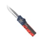 CobraTec Knives Lightweight OTF Automatic Folding Knives, 3.25in, D2 Steel, Drop Serrated, Cerakote/Tx Flag Handle, TXCTLWDS