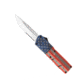 CobraTec Knives Lightweight OTF Automatic Folding Knives, 3.25in, D2 Steel, Drop Serrated, Cerakote/USA Flag Handle, AFCCTLWDS