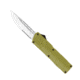 CobraTec Knives Lightweight OTF Automatic Folding Knives, 3.25in, D2 Steel, Drop Serrated, Od Green Handle, ODCTLWDS