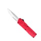 CobraTec Knives Lightweight OTF Automatic Folding Knives, 3.25in, D2 Steel, Drop Serrated, Red Handle, RDCTLWDS