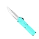 CobraTec Knives Lightweight OTF Automatic Folding Knives, 3.25in, D2 Steel, Drop Serrated, Tiffany Blue Handle, TBCTLWDS
