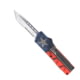 CobraTec Knives Lightweight OTF Automatic Folding Knives, 3.25in, D2 Steel, Tanto Serrated, Cerakote/Tx Flag Handle, TXCTLWTS