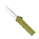 CobraTec Knives Lightweight OTF Automatic Folding Knives, 3.25in, D2 Steel, Tanto Serrated, Od Green Handle, ODCTLWTS